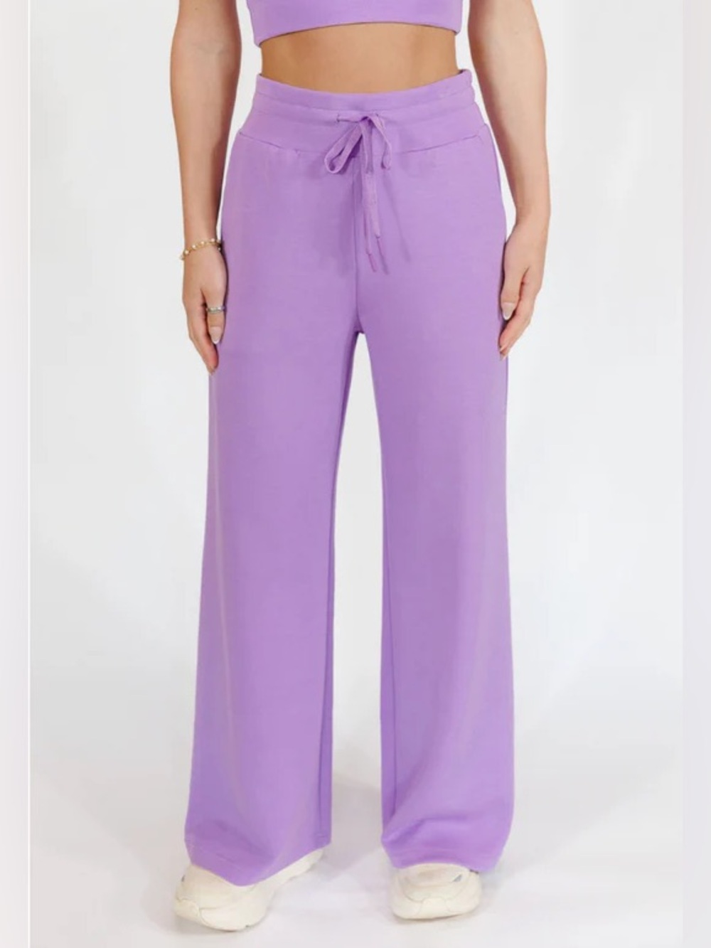 Salt Project Lilac Cloud Form Wide-Leg Athleisure Lounge Pants New